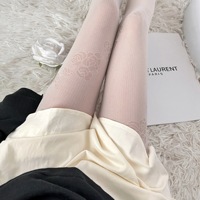 Bas en nylon blanc de style japonais, motif floral rétro doux de style français, motif rose en sergé absorbant la transpiration