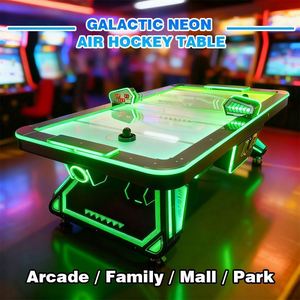 Table de hockey sur air néon galactique, équipement de jeu d'arcade commercial pour centre de divertissement familial, centre commercial, parc d'attractions - Product Image 1