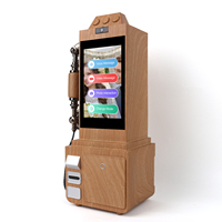 CHEETA 64 Go Écran tactile 8 pouces Couleur bois Livre d'or vidéo Cabine téléphonique vintage avec audio pour mariage et fête