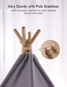 Tente <span class=keywords><strong>tipi</strong></span> pour enfants Tente de jeu pour enfants Intérieur et extérieur Maison de jeu pour enfants <span class=keywords><strong>Tipi</strong></span> <span class=keywords><strong>en</strong></span> toile blanche avec poteau <span class=keywords><strong>en</strong></span> <span class=keywords><strong>bois</strong></span> - Product Image 5