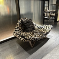 Nouveauté, fauteuils de salon nordiques, fauteuils de détente modernes de luxe, tissu imprimé léopard, fauteuils d'appoint