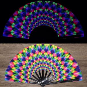 Abanico Plegable Holográfico para Mujer, Grande, Reflectante, Arcoíris, de Bambú y Tela, 33x66cm, Abanico Promocional con Logotipo Personalizado - Product Image 5