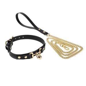 BDSM Leder-Bondage Fetisch Verstellbares Halsband Leine SM Erotik-Set Fesseln Glocken-Choker Trainings-Flirt-Requisiten Hals-Sexspielzeug - Product Image 6