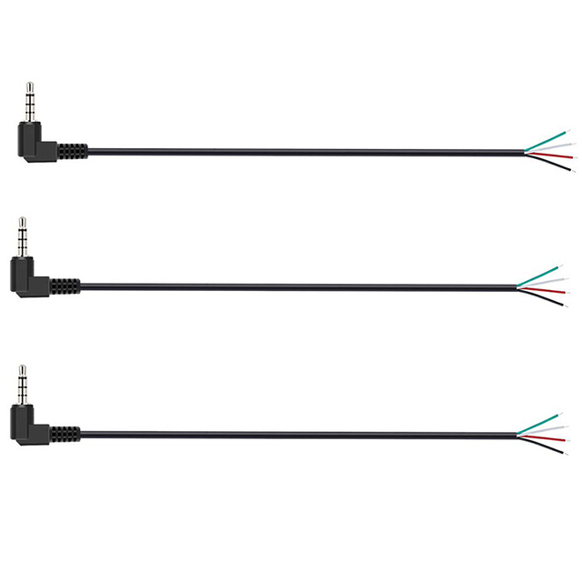 Custom Stereo Right Angle 90 Degree 2.5MM 3.5MM Gold Plated Mono TRS TRRS Male Jack AUX Audio Cable