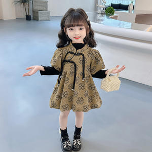 Traje de vestir para niñas, estilo primavera y otoño, vestido dulce de manga larga, nuevo traje de <span class=keywords><strong>Cheongsam</strong></span> coreano para bebés 2025 - Product Image 5