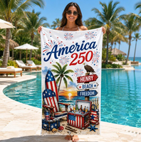 Serviettes de plage surdimensionnées, 250 Years Patriotic, douces, absorbantes, à séchage rapide, pour adultes, hommes et femmes
