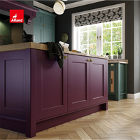 Couleur personnalisée Vert Violet Laque MDF Peint Teinté Nature Bois Armoire de Cuisine Design avec Île Shaker Encastré