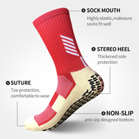 Chaussettes de sport confortables pour hommes, antidérapantes, 100% polyester, tricotées, pour le football, CJM614