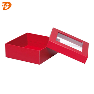 Tái chế thân thiện với môi tùy chỉnh trang trí cứng nhắc sọc Kraft Hộp quà tặng giấy với cửa sổ rõ ràng - Product Image 4