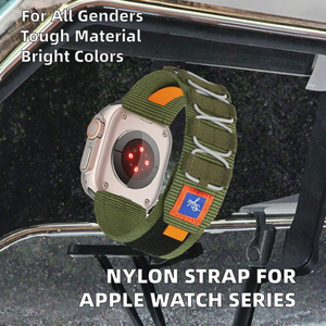 Bracelet en nylon tissé sport pour Apple Watch Ultra, bracelet en métal jaune compatible avec iWatch Series 9 8 7 6 5 4 SE, tailles 44 mm 49 mm - Product Image 2
