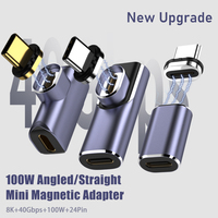 Adaptador USB C 90 grados 100W cargador de carga rápida 40Gbps 8K60HZ convertidor de Cable magnético tipo C para Macbook Pro Salida de CC