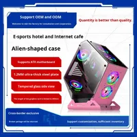 Internet café e-sports hôtel 360 refroidissement par eau bureau verre côté Transparent en forme de boîtier ordinateur hôte ATX mi tour Stock