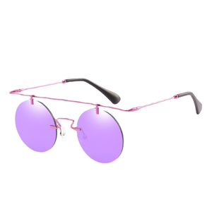 Gafas de <span class=keywords><strong>Sol</strong></span> Redondas de Metal sin Montura Estilo Príncipe, Novedad de Marca de Lujo 2025, Venta al por Mayor, Gafas de <span class=keywords><strong>Sol</strong></span> Retro sin Aro - Product Image 1