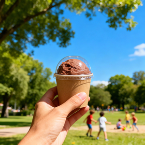 Vasos de papel desechables para helado y yogur helado, resistentes al agua, con logo del cliente, para vendedores de playa, al por mayor. - Product Image 1