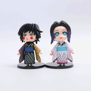 Set de Figuras de Anime de Tanjiro, Nezuko, Giyu, <span class=keywords><strong>Shinobu</strong></span> y Zenitsu en Estilo Kimono con Diseño de Rubor, 10 cm de Alto, para Fanáticos del Anime - Product Image 2