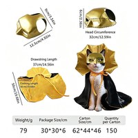 Ensemble de costumes d'Halloween personnalisés OEM pour animaux de compagnie : chapeau de sorcière, cape, fermeture réglable à cordon et auto-agrippante pour chiens et chats, idéal pour les fêtes, vente en gros