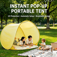 Tente de camping anti-UV à montage instantané, 3-4 personnes, imperméable, polyester 1000-1500 mm, abri à une chambre