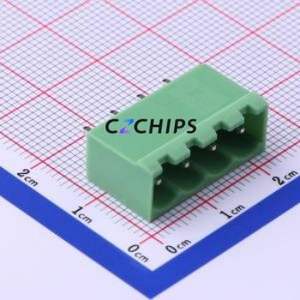 XY2500V-B-5.00-4P Plug-in Terminal Block Through hole,P=5mm Connector Board-to-Board / Socket - Closed 1x4P 5mm Green - Product Image 1