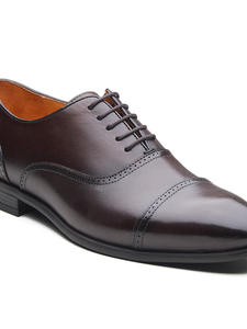 Zapatos Oxford formales de cuero genuino para hombre, zapatos clásicos con cordones para vestir, zapatos de cuero premium cómodos para negocios, oficina y bodas - Product Image 1
