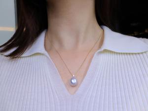 Sang Trọng Baroque Úc Ngọc Trai Mặt Dây Chuyền Vòng Cổ Cho Phụ Nữ Retro Không Thường Xuyên Tự Nhiên Nam Biển Trắng Ngọc Trai 18K Vàng Vàng Đám Cưới - Product Image 5