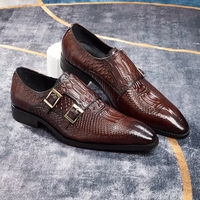 Chaussures Oxford en cuir véritable à double bride pour homme, pour affaires et mariage