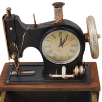 Machine à coudre de grande taille, artisanat métallique avec boîte de rangement, horloge modèles en bois et métal pour la maison, Souvenir, décor industriel Vintage