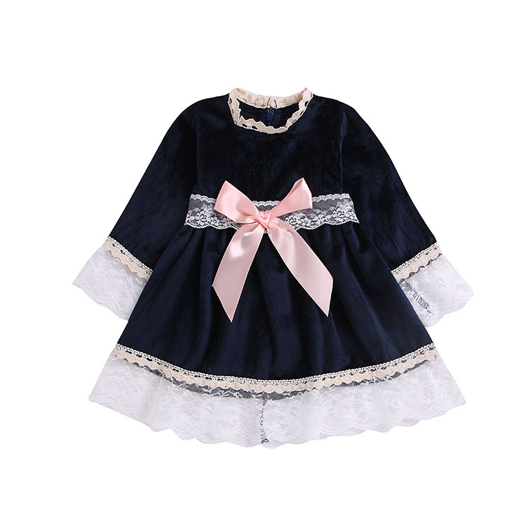 детское платье синего цвета, раздел-одежда для девочек, костюм для детей, комплект одежды