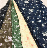 Tissu en Georgette Jacquard à Motifs Floraux Élégants avec Fil Lurex Vertical pour Robe, Blouse, Rideau, Décoration Intérieure