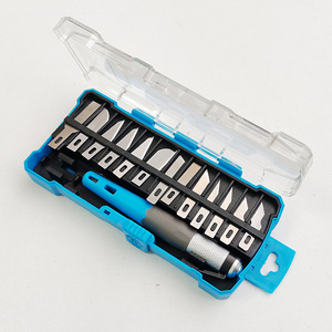 Art Carving Knife Set 14PC Aluminum Alloy Precision Blade Student Craft Tool for Wood Engraving and Model Making - Product Image 1