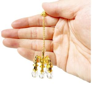 Oyuncak Ev 1/12 Ölçekli Mini Altın Gümüş Kristal Avize Lamba Modeli Plastik OPP Poşet - Product Image 1