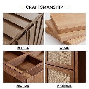 Meuble de salon MUJU en bois massif, style nordique minimaliste, étagère de rangement ouverte multi-niveaux, présentoir d'art pour enfants, interaction parent-enfant 5+ - Product Image 5