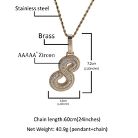 Nuevo Collar con Colgante de Letra Individual 2023, con Nombres en Circonitas, Cadena Cubana con Bucle Infinito, Joyería de Moda en Oferta