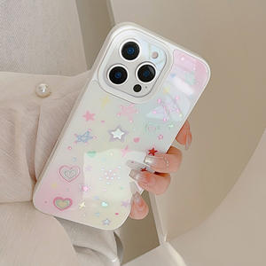 เคสโทรศัพท์ TPU รูปดาวสีทองสำหรับ iPhone 16 15 11 14 16Pro สูงสุดการออกแบบที่สดใหม่ขนาดเล็กพร้อมกระจกหวานรุ่นพลัสเคสบรรจุกล่อง - Product Image 3