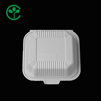 8*8 pouces 1 compartiment récipient alimentaire écologique jetable recycler boîte à lunch micro-ondes conteneur à emporter 200 pièces/carton