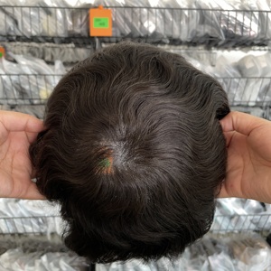 Men Full Lace Base Remy Human Hair <b>Toupee</b> Natural Wave - Product Image 2