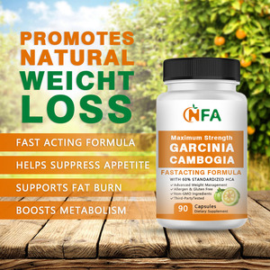 แคปซูลจัดการน้ำหนัก Garcinia cambogia 60% สูตร HCA มาตรฐานช่วยเพิ่มการเผาผลาญของผู้ใหญ่ - Product Image 3