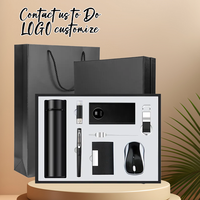 Ensemble Cadeau d'Entreprise Personnalisé 8-en-1 avec Logo : Power Bank, Thermos, Clé USB, Souris, Porte-Cartes de Visite, Stylo, Marque-page, Porte-clés – Vente en Gros OEM