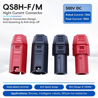 Adaptateur Connecteur Anti-Étincelle YOUWEI QS8H RC 500V Haute Intensité 110A 130A Mâle/Femelle en Laiton Plaqué Argent Boîtier PA Contact 0,2m