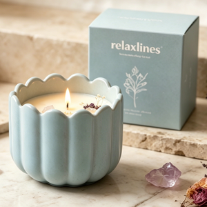 Bougie en pot en céramique personnalisée Relaxlines, bougies parfumées en cire de soja faites à la main, de différentes tailles et couleurs - Product Image 4