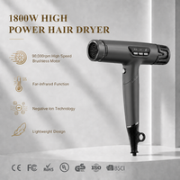 Sèche-cheveux professionnel pliable à séchage rapide avec moteur BLDC, ions négatifs, haute puissance et rayons infrarouges lointains