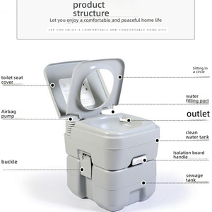 도매 야외 휴대용 변기 사이펀 제트 플러싱 WC 캠핑 변기 플라스틱 이동식 휴대용 변기 - Product Image 4