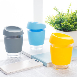 Ly cà phê 12oz có logo tùy chỉnh, kèm nắp silicon và vỏ bọc, cốc tái sử dụng, dùng cho văn phòng, trường học, du lịch, kiểu dáng thanh lịch, tiện dụng - Product Image 2
