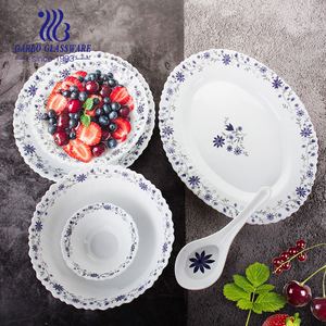 Plato de <span class=keywords><strong>Vidrio</strong></span> <span class=keywords><strong>Opal</strong></span> Templado de 10.5 Pulgadas, Plato para Servir, <span class=keywords><strong>Vajilla</strong></span> de <span class=keywords><strong>Vidrio</strong></span> <span class=keywords><strong>Opal</strong></span>, Diseño Floral Personalizado, Plato para Cena, Proveedor Chino - Product Image 2