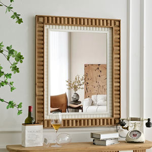 Large Rectangle <b>Wooden</b> <b>Frame</b> Hanging Wall <b>Mirror</b> Custom Home Decoration with Rustic Eco-friendly Design Everyday Use - Product Image 4