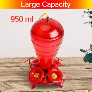Comedero para Pájaros de Plástico Rojo, Resistente a la Intemperie, para Colgar en Exteriores, Patio, Grande - Product Image 4