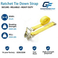 Ensemble de sangles à cliquet E-Track 2 po x 12 pi (ou 15 pi) – Résistance à la rupture 4409 lb, Charge de levage nominale 2204 lb – Attaches robustes avec raccords E pour remorque et plateau