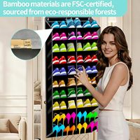 Range-chaussures suspendu pour porte, 74x24 pouces, robuste, pour 40 paires de chaussures, organisateur pour placard