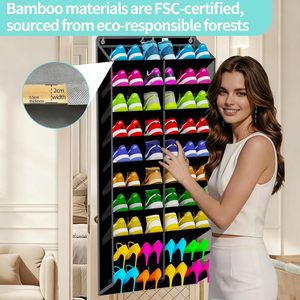Organizador de Zapatos para Colgar Sobre la Puerta, 74x24 Pulgadas, Resistente, Almacenamiento Colgante para Armario, Capacidad para 40 Pares - Product Image 5