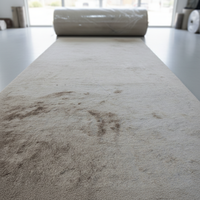 Usine En Gros Beige Polyester Soyeux Shaggy Mur à Mur Tapis Long Pile Couleur Unie pour Un Usage Domestique Tufté Techniques