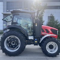 Tractor Agrícola de Servicio Pesado de 120HP con Tracción en las Cuatro Ruedas, Cabina Cerrada, Compatible con Cargador Frontal, Arado y Grada